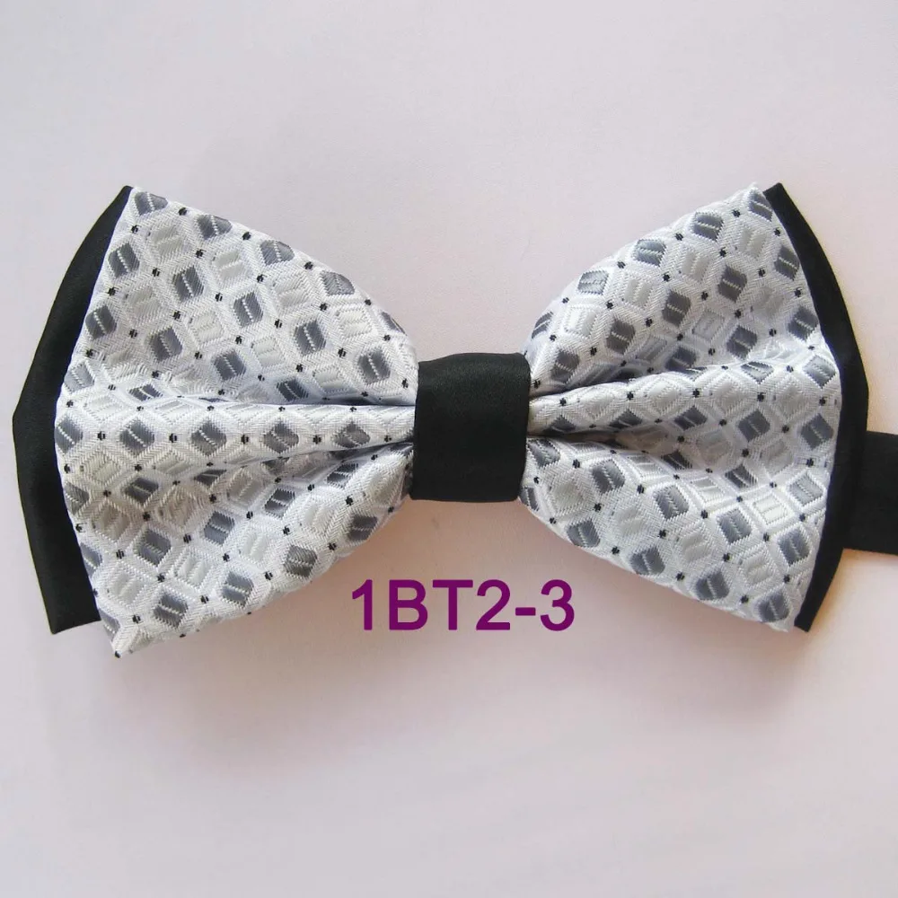 YIBEI Coachella Ties Silver Checked Bow Tie Adults Black Bottom Double-Deck Tuxedo Bowtie Party Dresses Butterflies Microfiber | Аксессуары