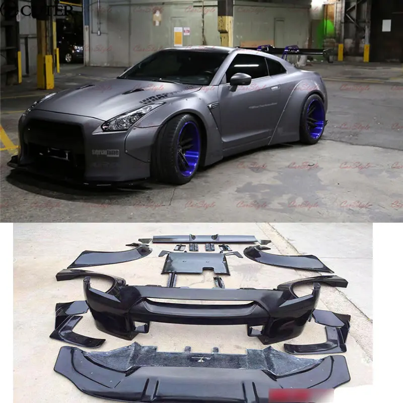 Комплект кузова автомобиля GTR R35 LB комплект из углеродного волокна и FRP с широким