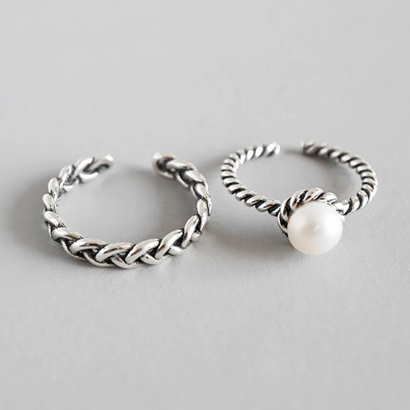 XIYANIKE Silver Color Jewelry Shine Pearls Retro Braided Rope Surround Open Adjustable Ring For Women Lover Gift Trendy
XIYANIKE Silver Color Jewelry Shine Pearls Retro Braided Rope Surround Open Adjustable Ring For Women Lover Gift Trendy