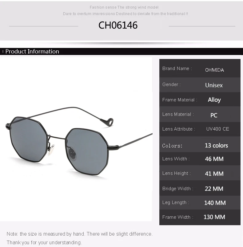 OHMIDA Fashion Vintage Sunglasses Women Brand Designer Classic Square Sun Glasses For Male Black UV400 oculos feminino de sol
OHMIDA Fashion Vintage Sunglasses Women Brand Designer Classic Square Sun Glasses For Male Black UV400 oculos feminino de sol