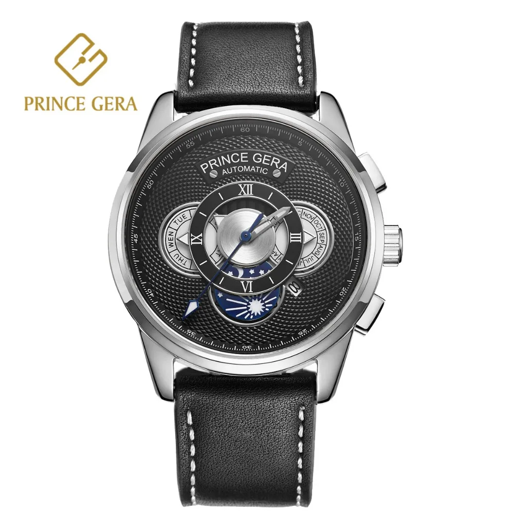 PRINCE GERA Men's Watches Top Brand Triple Dial Automatic Male Scratch-proof Water-proof Sports Luxury Mechanical Wristwatch
PRINCE GERA Men's Watches Top Brand Triple Dial Automatic Male Scratch-proof Water-proof Sports Luxury Mechanical Wristwatch