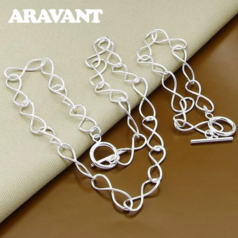 New Fashion 925 Silver Jewelry Set Necklace Bracelet Set For Women Party Jewelry Gift
New Fashion 925 Silver Jewelry Set Necklace Bracelet Set For Women Party Jewelry Gift