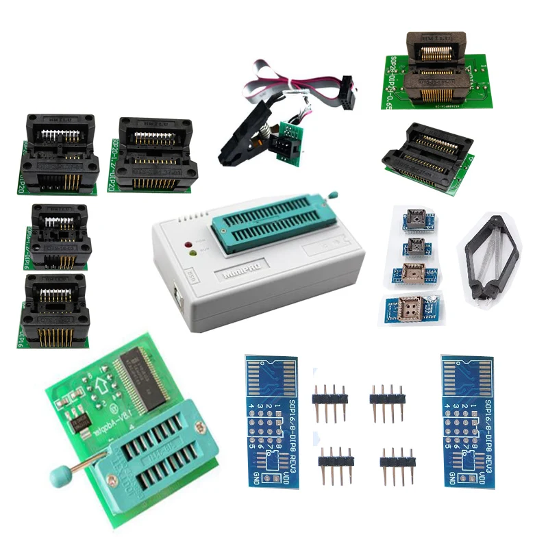 TL866II Plus Unviersal TL86CS/A Upgraded write usb programmatore with 10pcs socket with sop8 clip with 1.8 adapter+ PCB board
TL866II Plus Unviersal TL86CS/A Upgraded write usb programmatore with 10pcs socket with sop8 clip with 1.8 adapter+ PCB board