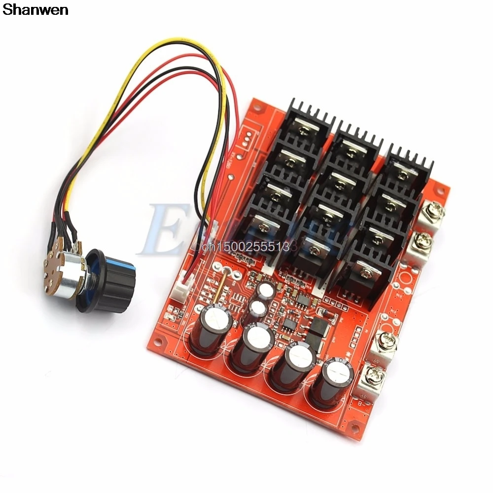 Фото 60A DC 10 50V контроль скорости двигателя PWM HHO RC Control ler 12V 24V 48V 3000W MAX|Контроллер