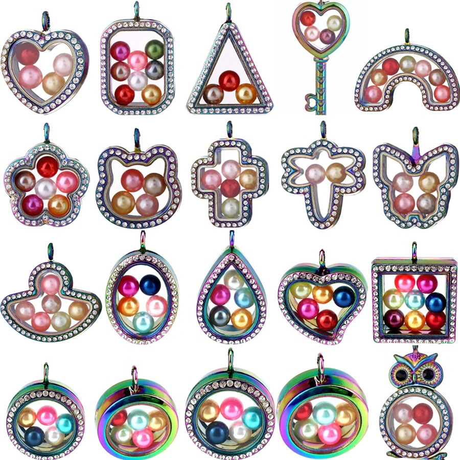 1PC Rainbow Glass Floating Charms Rhinestone Locket Pendant Memory Photo Magnetic Lockets 20 Styles to Chose
1PC Rainbow Glass Floating Charms Rhinestone Locket Pendant Memory Photo Magnetic Lockets 20 Styles to Chose