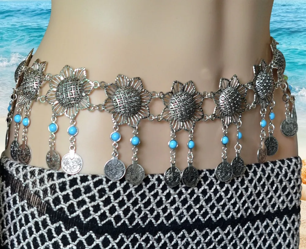 Bohemian Gypsy Belly Waist Chain Inlay Blue Stone Carved Flower Tassel Coins Beach Dance Belt Body Chain Indian Jewelry
Bohemian Gypsy Belly Waist Chain Inlay Blue Stone Carved Flower Tassel Coins Beach Dance Belt Body Chain Indian Jewelry