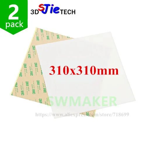 2pack 310x310mm Frosted dull polish PEI sheet 3D Print Build Surface Polyetherimide PEI Sheet for Creality CR-10 3D printer
2pack 310x310mm Frosted dull polish PEI sheet 3D Print Build Surface Polyetherimide PEI Sheet for Creality CR-10 3D printer