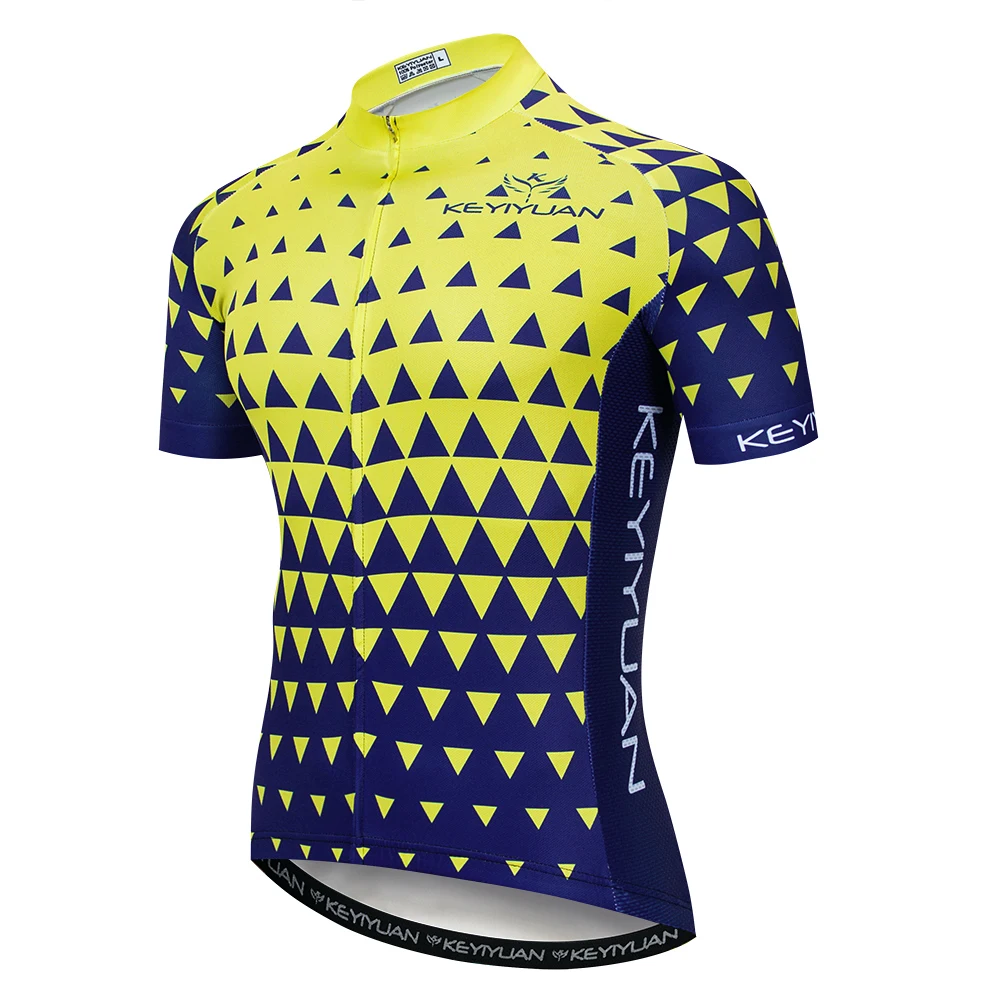 19 Keyiyuan spring and summer new men's yellow and blue triangle pattern wicking quick-drying Jersey breathable riding short-sle
19 Keyiyuan spring and summer new men's yellow and blue triangle pattern wicking quick-drying Jersey breathable riding short-sle