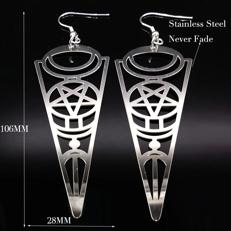 Pentagram Stainless Steel Earrings Women Jewelry Geometry Silver Color Earrings Jewelry boucle d'oreille longue E1535S02
Pentagram Stainless Steel Earrings Women Jewelry Geometry Silver Color Earrings Jewelry boucle d'oreille longue E1535S02