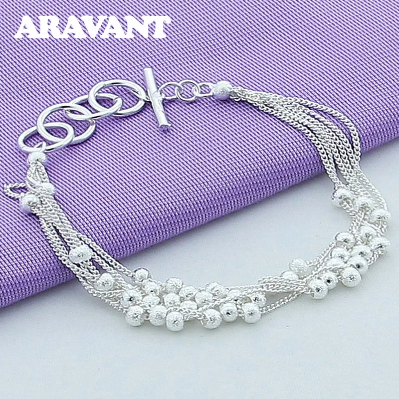 New Arrival 925 Silver Multi Chain Scrub Bead Bracelets For Women Fashion Jewelry
New Arrival 925 Silver Multi Chain Scrub Bead Bracelets For Women Fashion Jewelry