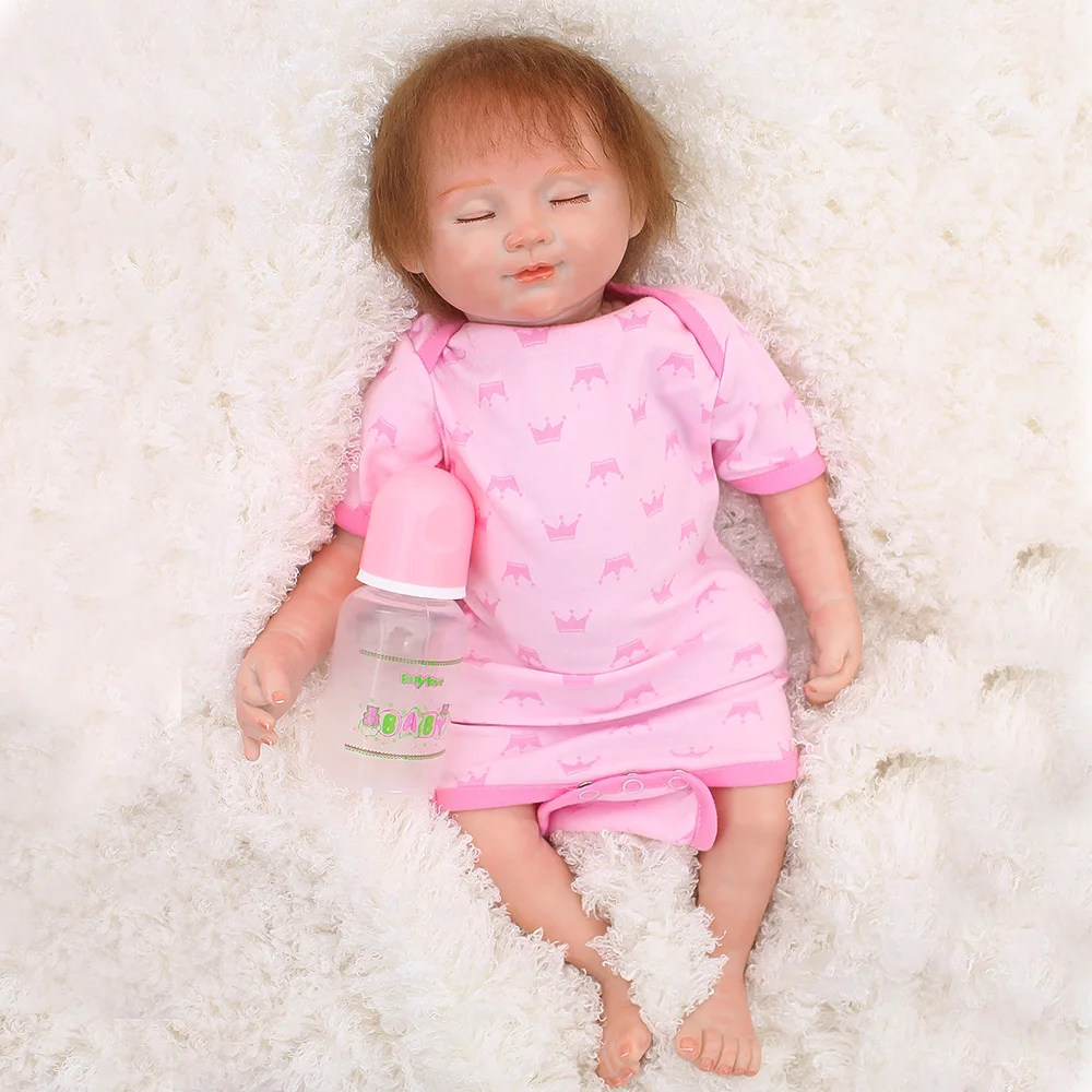49cm Closed eyes princess doll True touch soft Silicone baby reborn dolls, lifelike doll reborn babies Cartoon toy for girl pink
49cm Closed eyes princess doll True touch soft Silicone baby reborn dolls, lifelike doll reborn babies Cartoon toy for girl pink