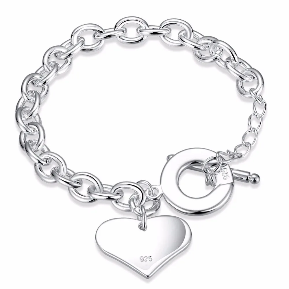 Lekani Fashion Smooth Love Heart Charm Bracelet For Women 925 stamp silver color Bracelets Female Hand Chain Wristband Pulseira
Lekani Fashion Smooth Love Heart Charm Bracelet For Women 925 stamp silver color Bracelets Female Hand Chain Wristband Pulseira