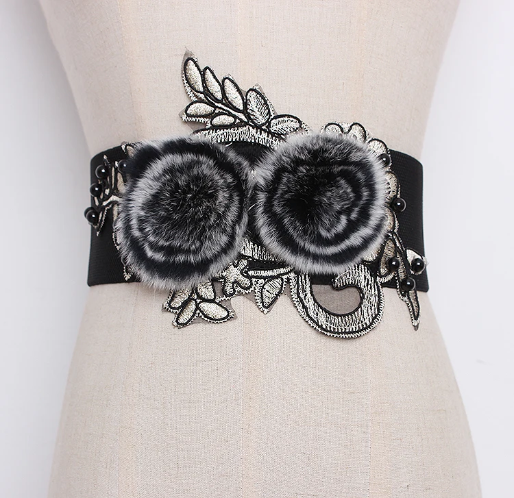 Women's runway fashion rabbit fur flower elastic Cummerbunds female Dress Corsets Waistband Belts bow decoration wide belt R1299
Women's runway fashion rabbit fur flower elastic Cummerbunds female Dress Corsets Waistband Belts bow decoration wide belt R1299