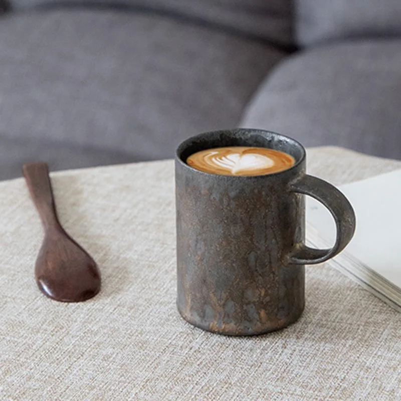 Японский стиль винтажная керамическая грубая кружка из ржавчины чашка для чая