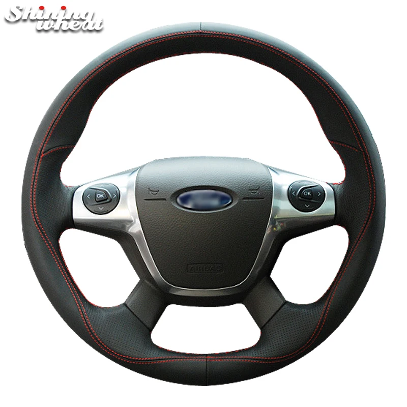 Hand Sew Black Leather Red Thread Car Steering Wheel Cover for Ford Focus 3 2012-2014 C-MAX 2011-2014 KUGA Escape 2013-2016
Hand Sew Black Leather Red Thread Car Steering Wheel Cover for Ford Focus 3 2012-2014 C-MAX 2011-2014 KUGA Escape 2013-2016