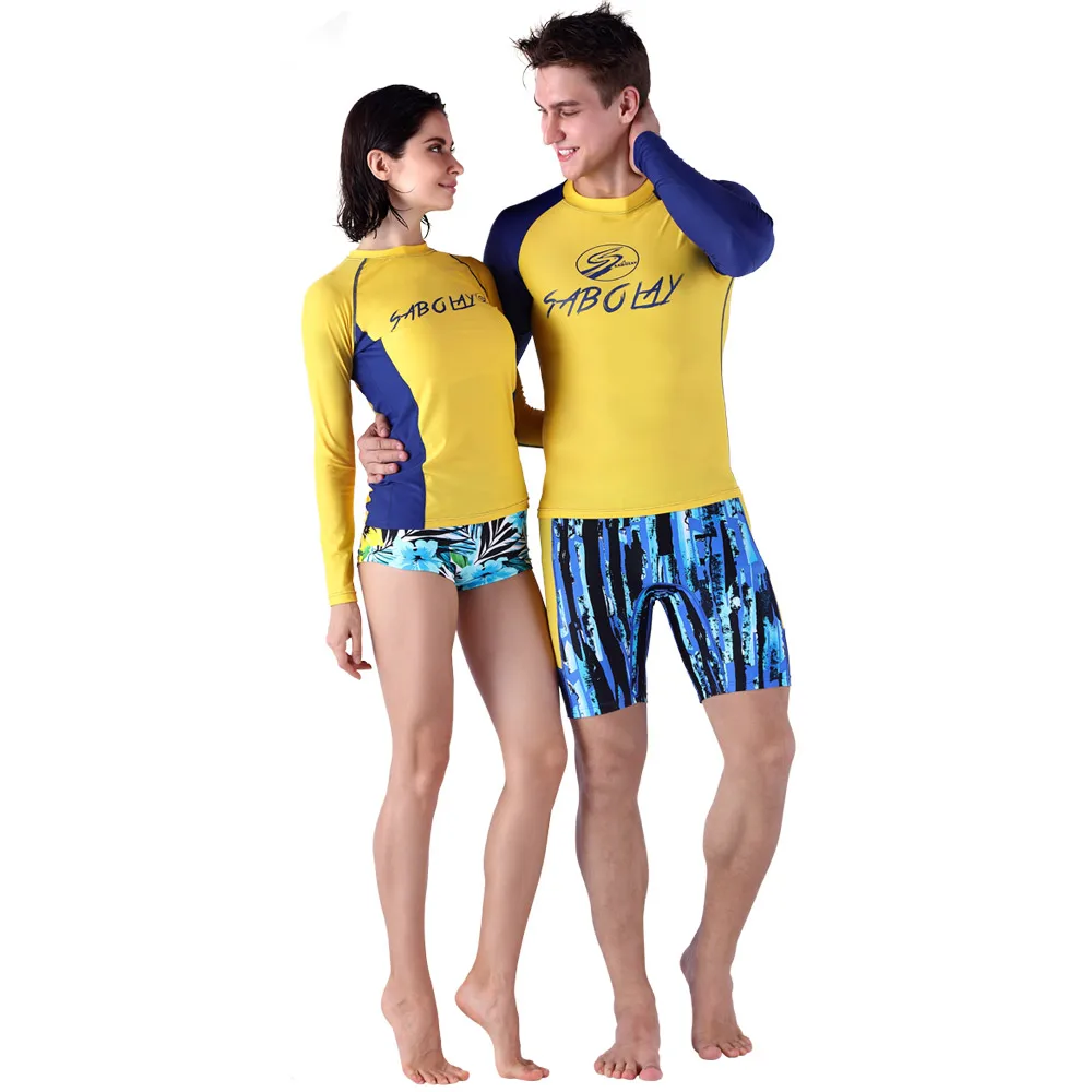 

Мужские и женские мягкие футболки SABOLAY с защитой от ультрафиолета для серфинга, Быстросохнущий эластичный костюм из лайкры