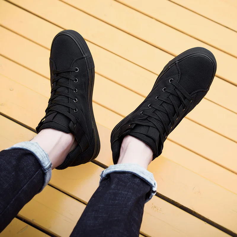 2019 New Men's Vulcanize Shoes Spring Autumn Fashion Youths Canvas Boys Casual Lace-up Flats Summer Students White | Обувь