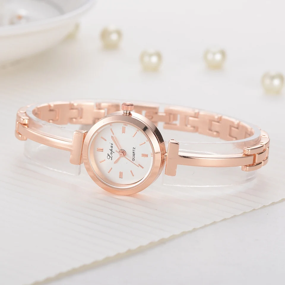Часы-браслет для женщин Lvpai брендовые роскошные розовое золото Дамские Кварцевые