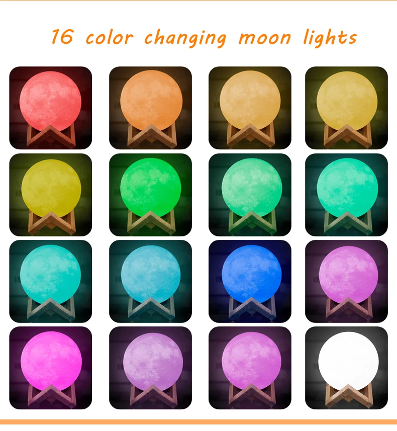 3D Print Moon Lamp 7 Color Change Touch Switch Usb Table Bedroom Bookcase Night Light Home Creative Gift Christmas Decoration
3D Print Moon Lamp 7 Color Change Touch Switch Usb Table Bedroom Bookcase Night Light Home Creative Gift Christmas Decoration