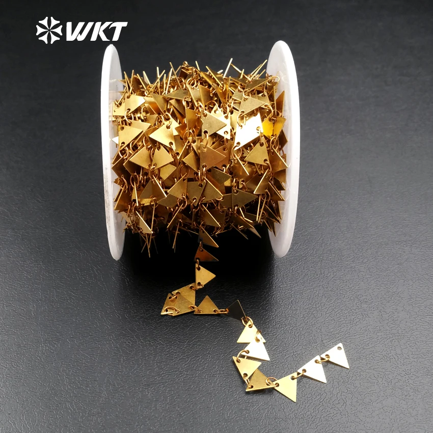 WT-BC107 Wholesale Fashion 10 Meter Triangle Chain with Gold Electroplated domino effect 24K Gold delta Chain For Women Jewelry
WT-BC107 Wholesale Fashion 10 Meter Triangle Chain with Gold Electroplated domino effect 24K Gold delta Chain For Women Jewelry