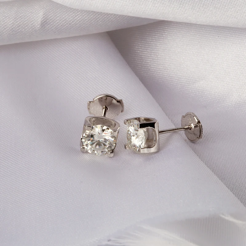 Moissanite Earrings 5mm 1ctw Stud Earrings Sterling Silver and Solid 18K Gold Classic Lab Diamond 4 Prong Earrings for Women
Moissanite Earrings 5mm 1ctw Stud Earrings Sterling Silver and Solid 18K Gold Classic Lab Diamond 4 Prong Earrings for Women