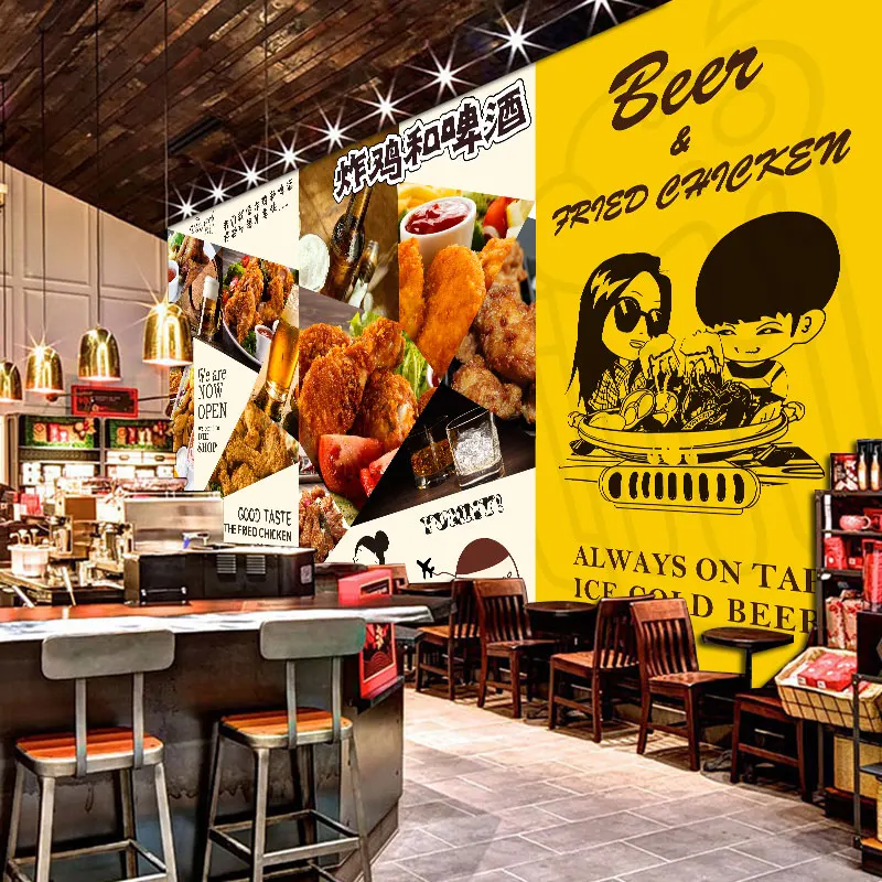 Custom 3d mural 3D stereo personality wallpaper mural cafeteria snack bar western restaurant cafe fried chicken store wallpaper
Custom 3d mural 3D stereo personality wallpaper mural cafeteria snack bar western restaurant cafe fried chicken store wallpaper