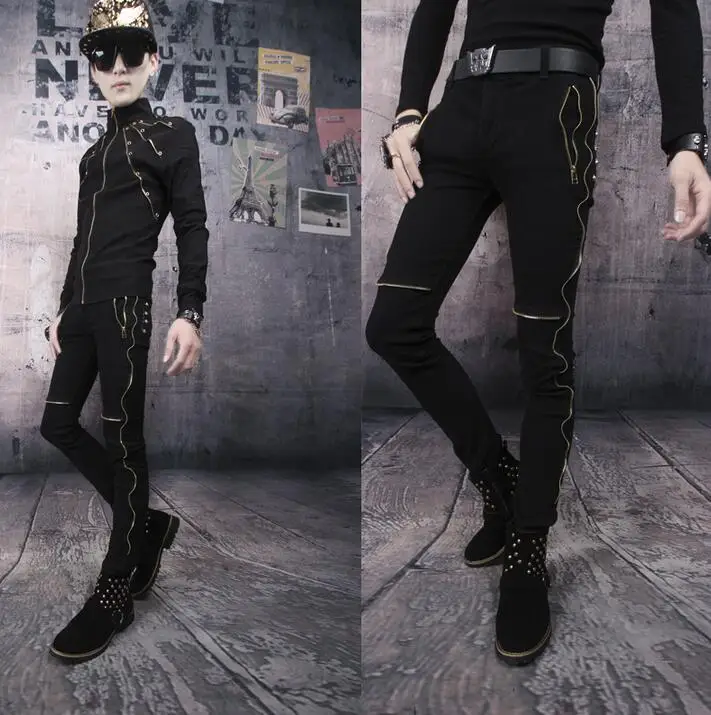 Stage 2020 spring summer personality men casual pants motorcycle slim harem pant men feet trousers singer fashion zipper black
Stage 2020 spring summer personality men casual pants motorcycle slim harem pant men feet trousers singer fashion zipper black