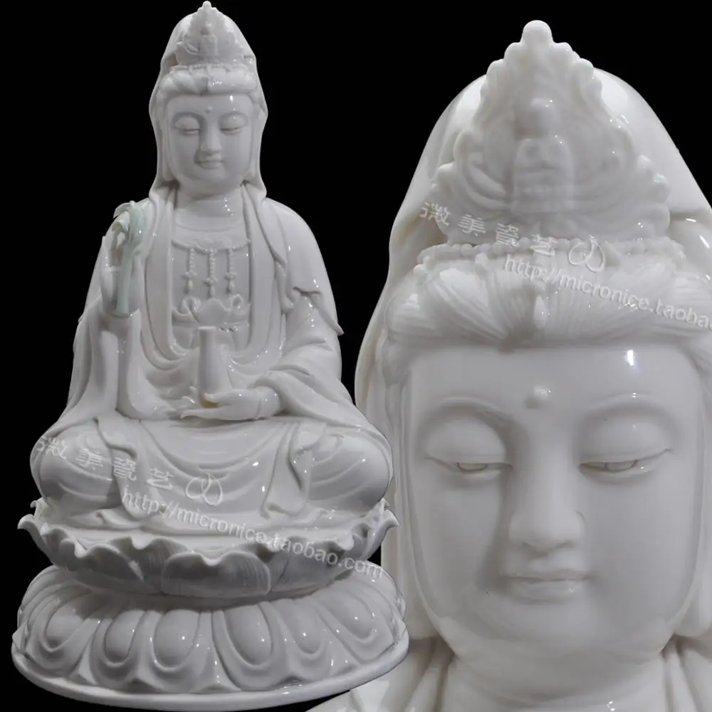12 inch Guanyin sitting on the lotus like a willow net bottle bottle hands Buddha ceramics handicraft decoration decoration
12 inch Guanyin sitting on the lotus like a willow net bottle bottle hands Buddha ceramics handicraft decoration decoration
