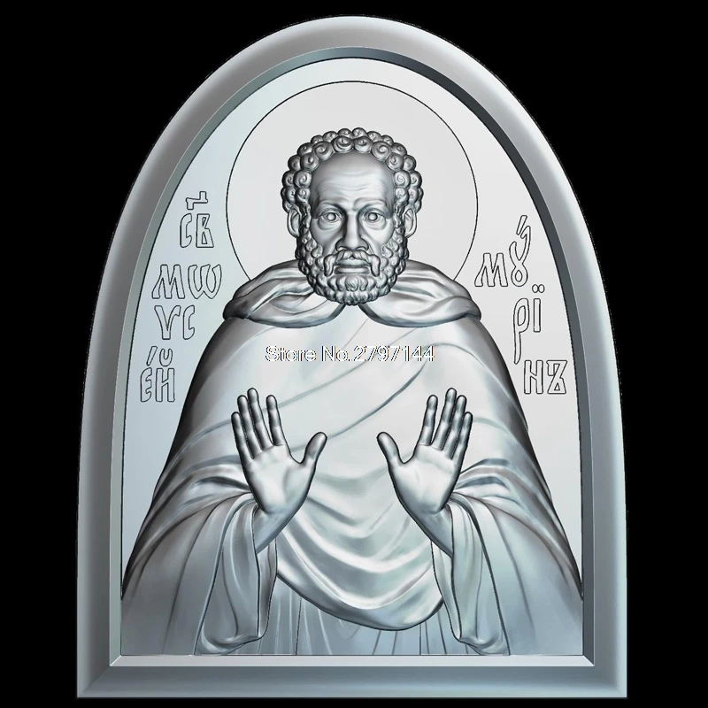 Icon St. Moses Murin 3d model for cnc STL format Religion Relief Model Router 3 axis Engraver ArtCam | Инструменты