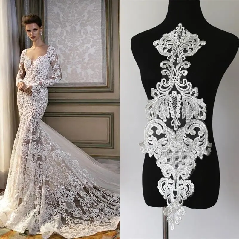 white 3D Lace embroidery Sequins patch LACE decals flower Applique for DIY Wedding dress 1pc
white 3D Lace embroidery Sequins patch LACE decals flower Applique for DIY Wedding dress 1pc