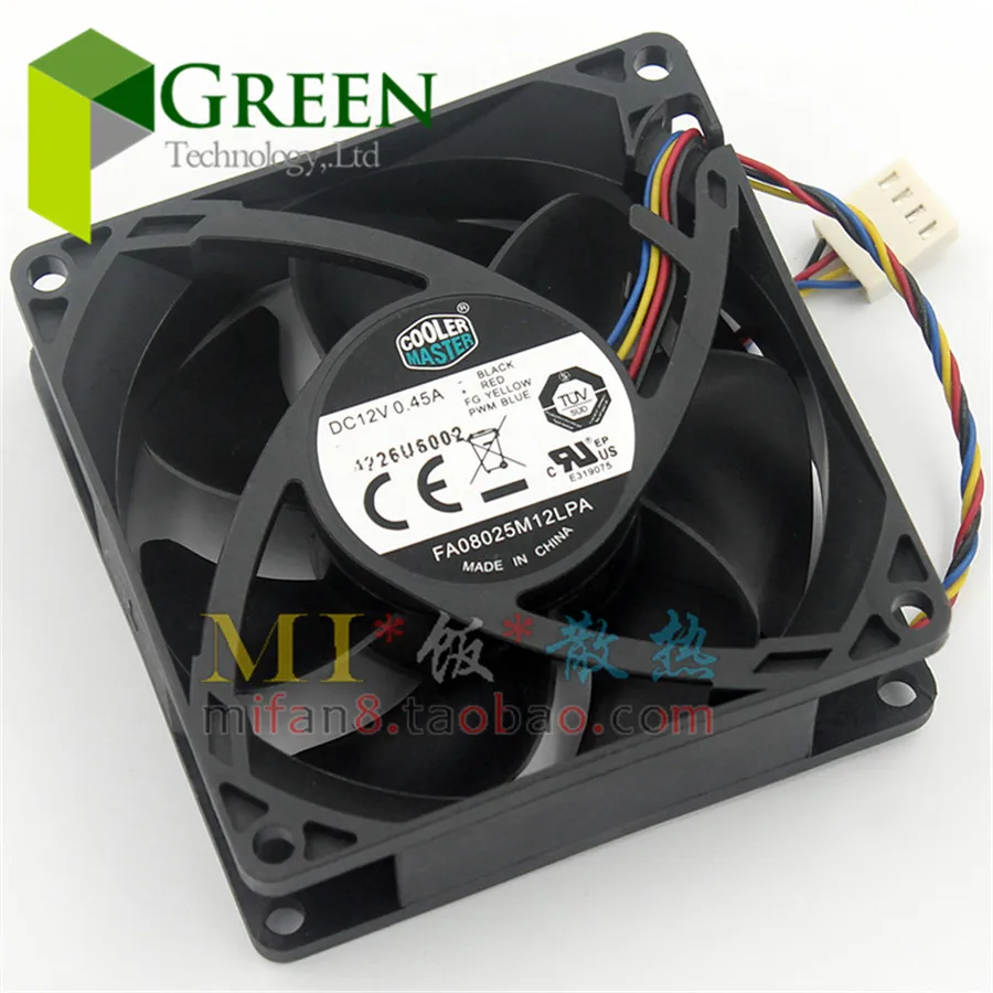 The Original Cooler Master FA08025M12LPA 8025 80MM 8cm Computer Case CPU Cooling Fan 12V 0.45A Fan with PWM 4pin
The Original Cooler Master FA08025M12LPA 8025 80MM 8cm Computer Case CPU Cooling Fan 12V 0.45A Fan with PWM 4pin
