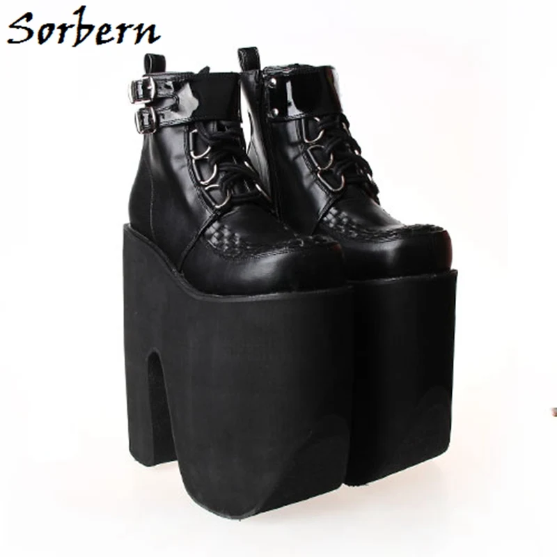 Sorbern High Heels Black Sole Pumps Multi Buckle Straps Spring Designer Brand Women Shoes Platform Zipper Size 8 Ladies Pumps
Sorbern High Heels Black Sole Pumps Multi Buckle Straps Spring Designer Brand Women Shoes Platform Zipper Size 8 Ladies Pumps