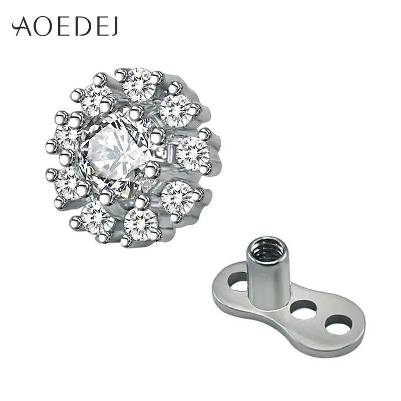 AOEDEJ Cubic Zirconia Crystal Flower Dermal Anchor Top Surgical Steel Micro Surface Piercing Body Jewelry Skin Diver Screw Fit
AOEDEJ Cubic Zirconia Crystal Flower Dermal Anchor Top Surgical Steel Micro Surface Piercing Body Jewelry Skin Diver Screw Fit