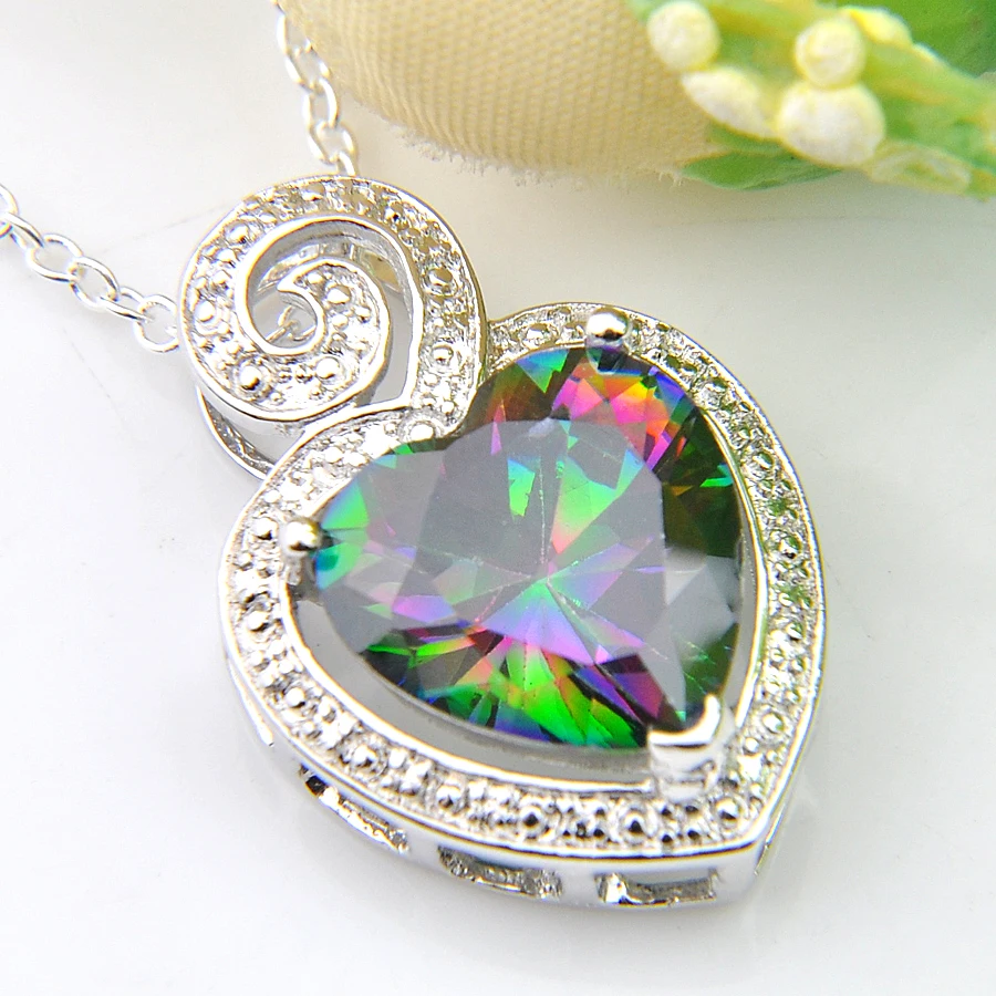 Luckyshine Rainbow Color Heart Crystal Zirconia Gem 925 Silver Pendants for Necklaces With Chain 10 mm NEW
Luckyshine Rainbow Color Heart Crystal Zirconia Gem 925 Silver Pendants for Necklaces With Chain 10 mm NEW