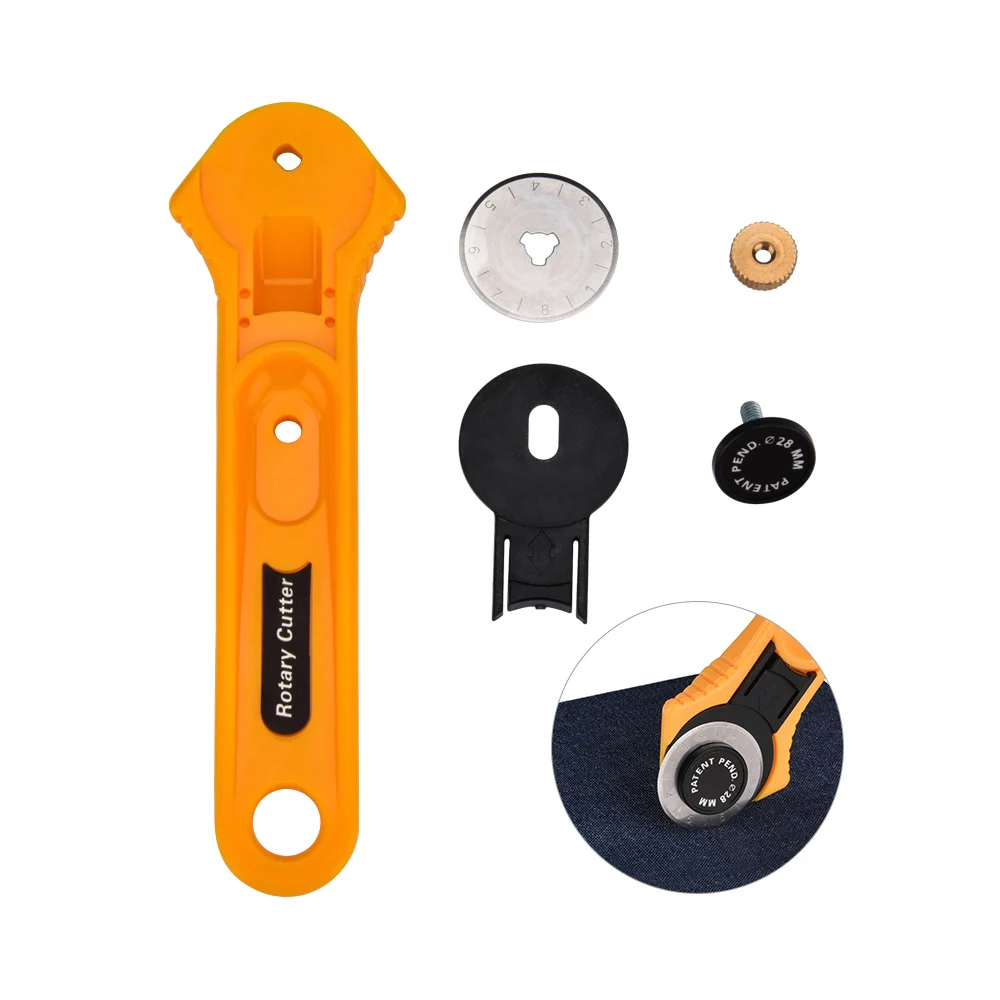 28mm Rotary Cutter With 5 Backup Blades Premium Quilter Sewing Fabric Cutter Paper Leather Cutter Handcraft DIY Leather Tools
28mm Rotary Cutter With 5 Backup Blades Premium Quilter Sewing Fabric Cutter Paper Leather Cutter Handcraft DIY Leather Tools