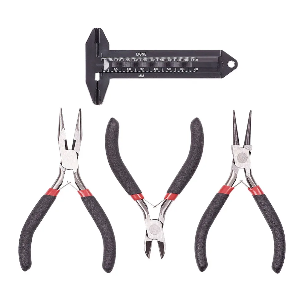 Pandahall DIY Jewelry Tool Sets Pliers and Vernier Callipers, Black, 110~125x55~75mm
Pandahall DIY Jewelry Tool Sets Pliers and Vernier Callipers, Black, 110~125x55~75mm