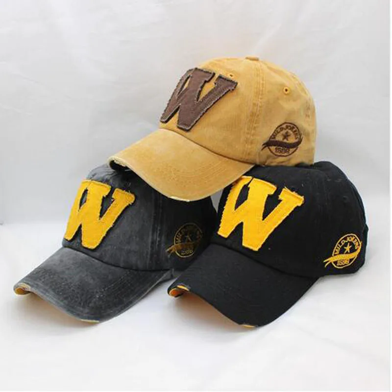 SUOGRY Горячая хлопчатобумажные вышитые буквы W Бейсбол Кепки Snapback s в стиле "хип
