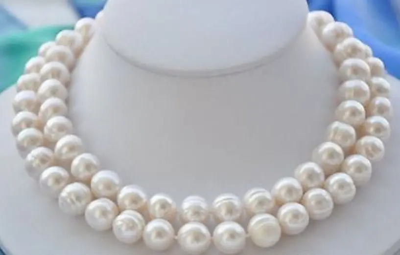 

FREE SHIPPING HOT sell new Style New 10-11MM NATURAL BAROQUE SOUTH SEA WHITE PEARL NECKLACE 32"
