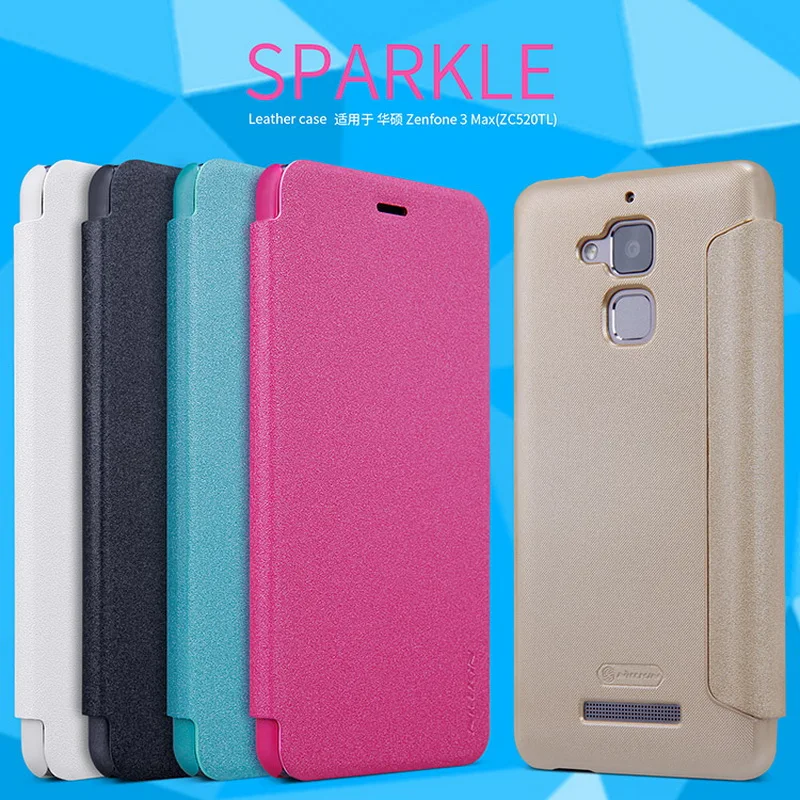 Флип чехол из искусственной кожи для ASUS Zenfone 3 max ZC520TL NILLKIN Sparkle модный кожаный