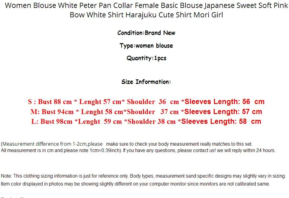 Women Blouse White Peter Pan Collar Female Basic Blouse Japanese Sweet Soft Pink Bow White Shirt Harajuku Cute Shirt Mori Girl
Women Blouse White Peter Pan Collar Female Basic Blouse Japanese Sweet Soft Pink Bow White Shirt Harajuku Cute Shirt Mori Girl