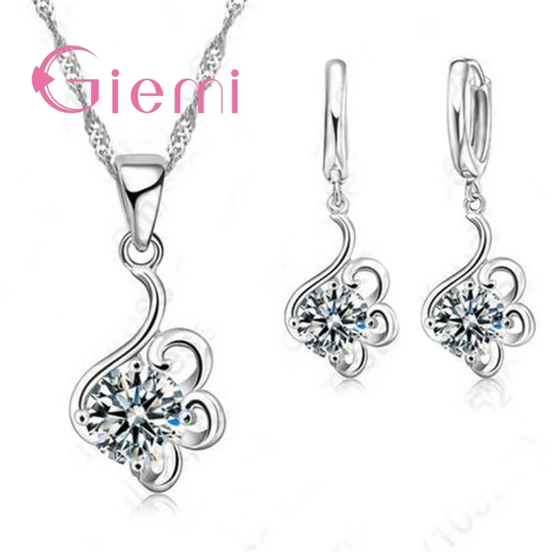 925 Sterling Silver and CZ Shiny Charm Flower Shape Crystal Stone Necklace Earrings Party Shopping Jewelry Set
925 Sterling Silver and CZ Shiny Charm Flower Shape Crystal Stone Necklace Earrings Party Shopping Jewelry Set