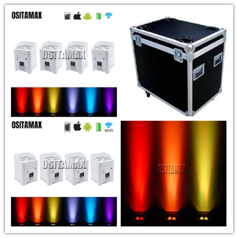 8x4x18 Вт + чехол для зарядки dj wash effect wifi батарея DMX powered профессиональная Свадебная par