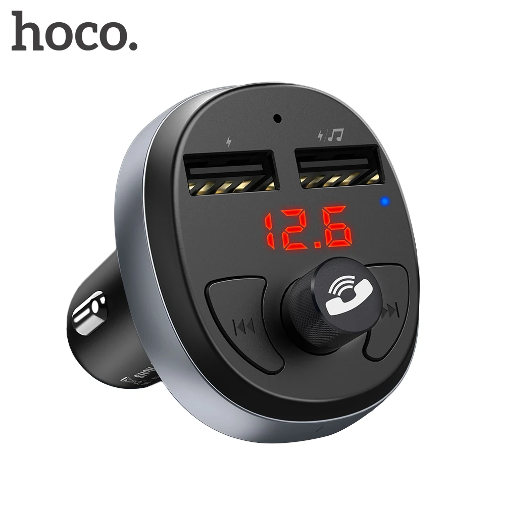 

HOCO Car Charger for iPhone Mobile Phone Handsfree FM Transmitter Bluetooth Car Kit LCD MP3 Player Dual USB Car Phone Charger