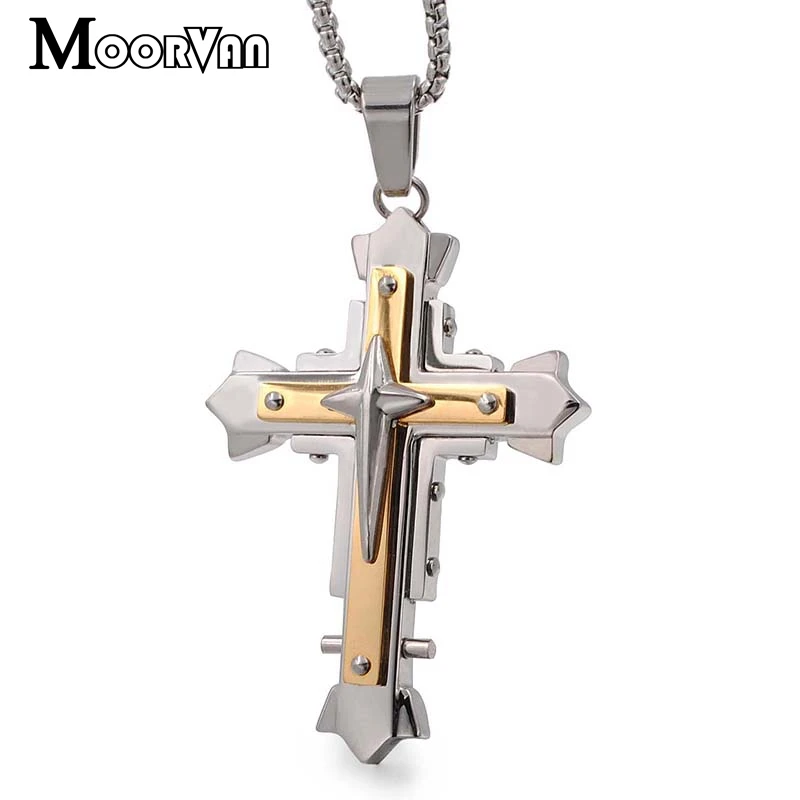 Moorvan HIGH Quality Men Cool Crucifix Necklace Good Looking Penant Fashion Cross Jewelry with Chains Stainless Steel
Moorvan HIGH Quality Men Cool Crucifix Necklace Good Looking Penant Fashion Cross Jewelry with Chains Stainless Steel
