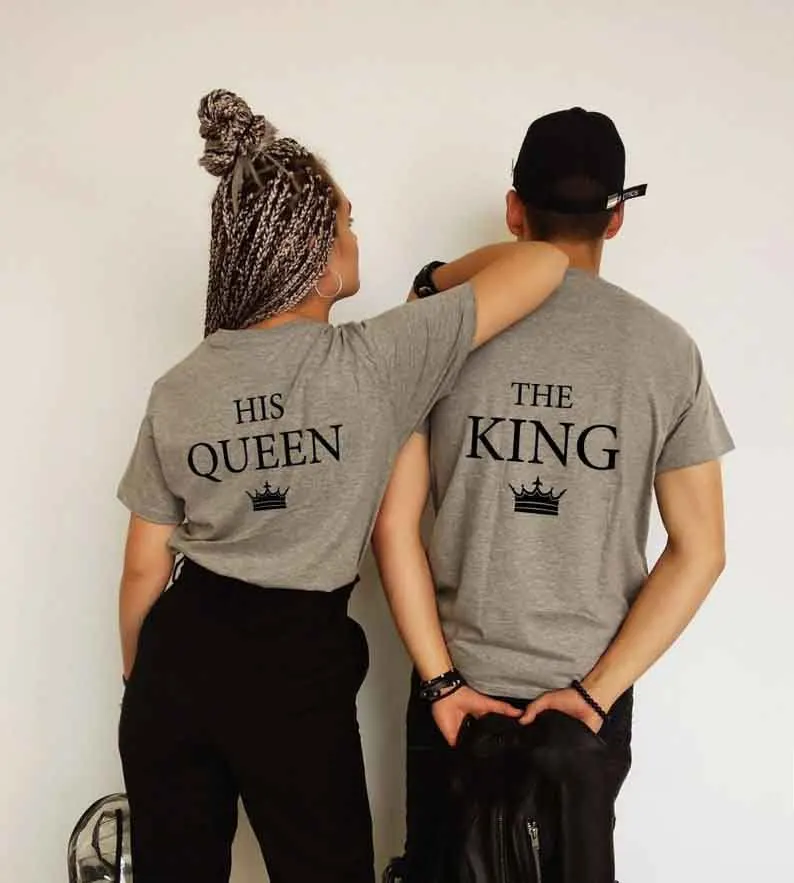 Skuggnas King Queen Couple Shirts Anniversary gift Short Sleeve Fashion Couple's T shirt Matching Clothing Best gift drop ship
Skuggnas King Queen Couple Shirts Anniversary gift Short Sleeve Fashion Couple's T shirt Matching Clothing Best gift drop ship