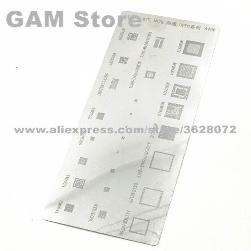 MSM8974 8916 8928 MT6752V WTR1605L PM8921 8941 8926 BGA Stencil For Huawei OPPO RAM Reballing Pin Direct Heating Template A466
MSM8974 8916 8928 MT6752V WTR1605L PM8921 8941 8926 BGA Stencil For Huawei OPPO RAM Reballing Pin Direct Heating Template A466