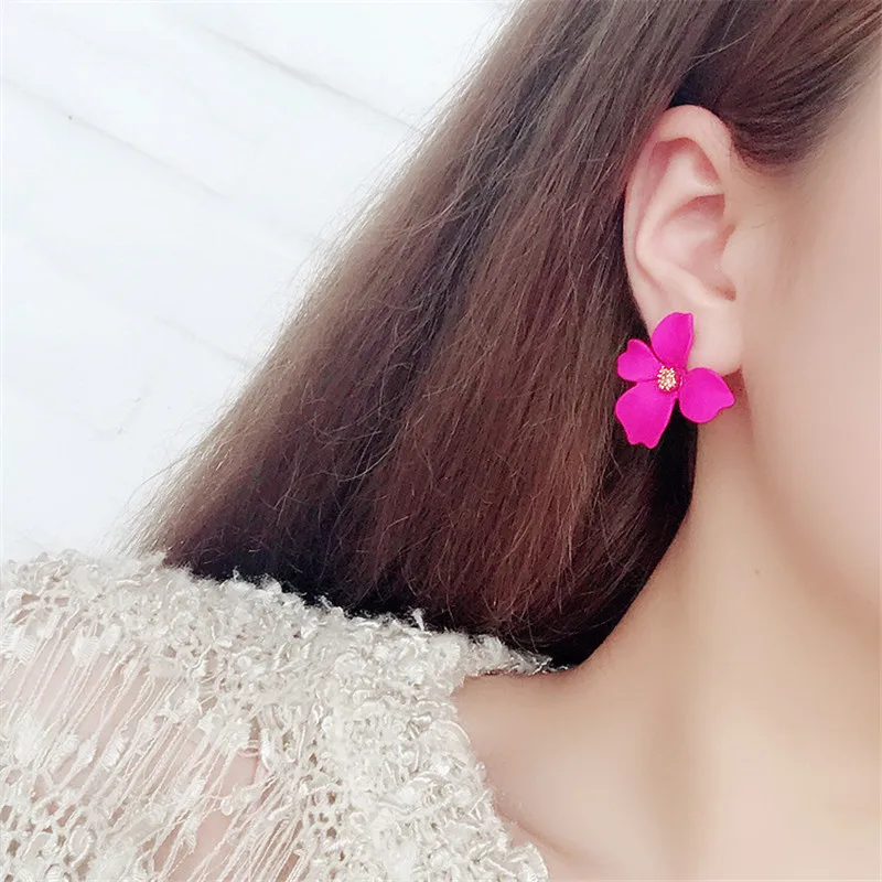 Ufavoirte Korean Style Cute Flower Stud Earrings For Women gift New Fashion Sweet Brinco Wholesale Jewelry | Украшения и