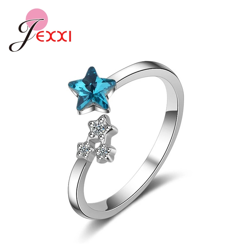 Concise Real 925 Sterling Silver Exquisite Stars Austrian Crystals Design Women Bridal Wedding Opened Fashion Band Rings
Concise Real 925 Sterling Silver Exquisite Stars Austrian Crystals Design Women Bridal Wedding Opened Fashion Band Rings
