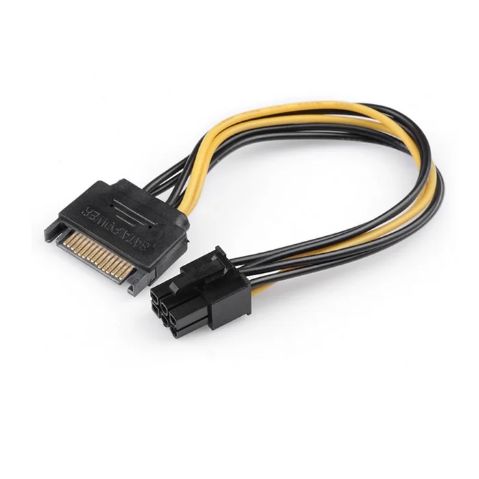 5PCS/lot SATA 15 Pin Male M to PCI-e Express Card 6 Pin Female Graphics Video Card Power Cable 15cm
5PCS/lot SATA 15 Pin Male M to PCI-e Express Card 6 Pin Female Graphics Video Card Power Cable 15cm