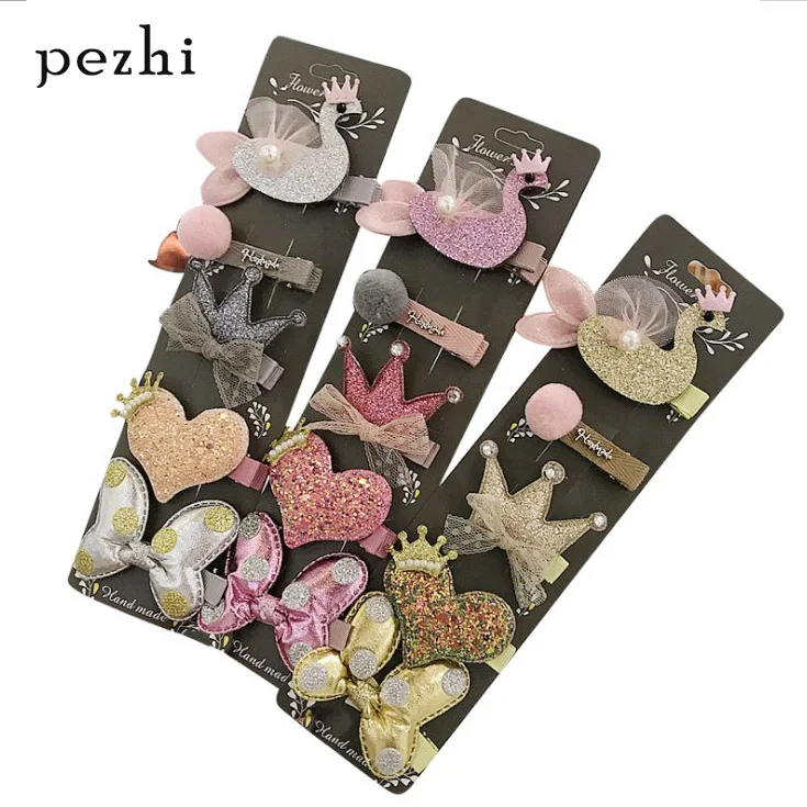 New hair ball children's hair accessories set Swan butterfly crown hair clips five-piece headwear
New hair ball children's hair accessories set Swan butterfly crown hair clips five-piece headwear